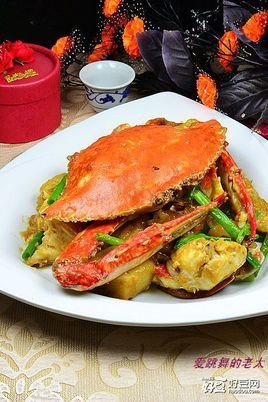 梭子蟹炒赤豆糕