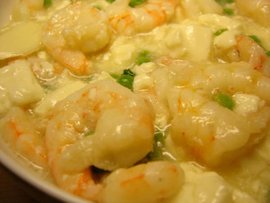 烩豆腐鲜虾仁