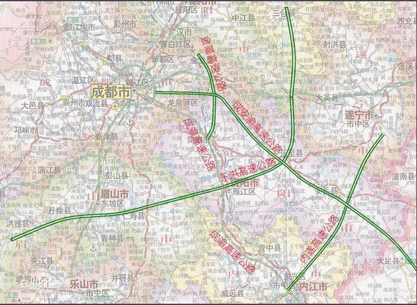 成资广高速公路乐至段路线图_360问答