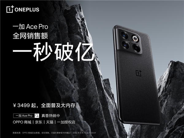 1秒破亿 性能手机新标杆一加 Ace Pro助力高配游戏 首销火爆